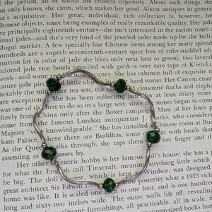 Elegant Green Beaded And Silver Bracelet